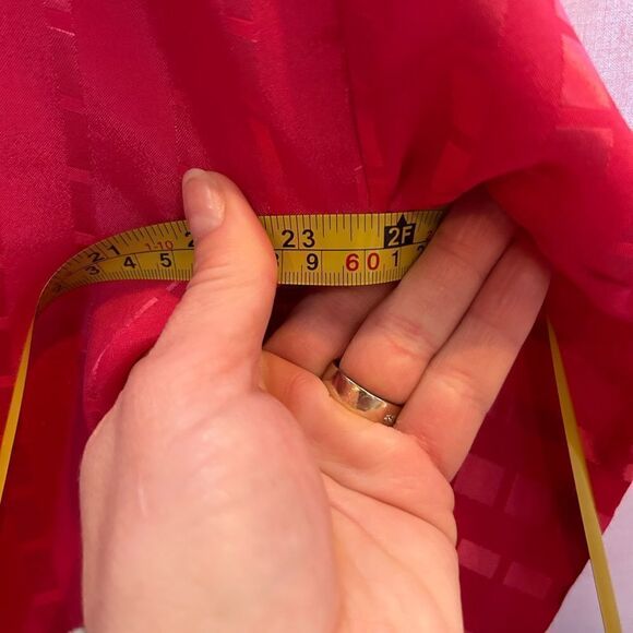 Miss Elaine fushia polyester satin feel robe EUC rope tie pockets Large - Picture 5 of 6